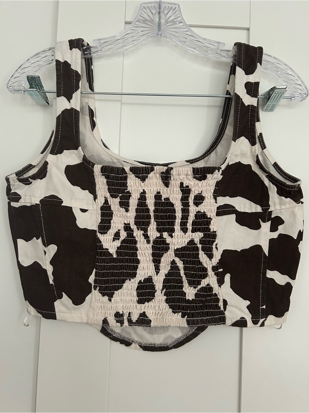Lone Star Cow Print Cropped Top - Picture 3 of 4